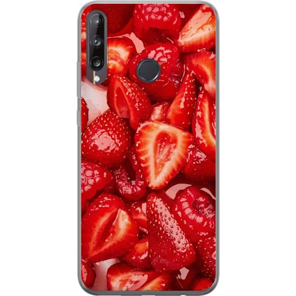 Huawei P40 lite E Genomskinligt Skal Jordgubbsmönster – sött motiv med sommarkänsla
