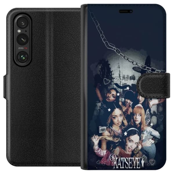 Kompatibel Tegnebogsetui til Sony Xperia 1 VI KATSEYE sort