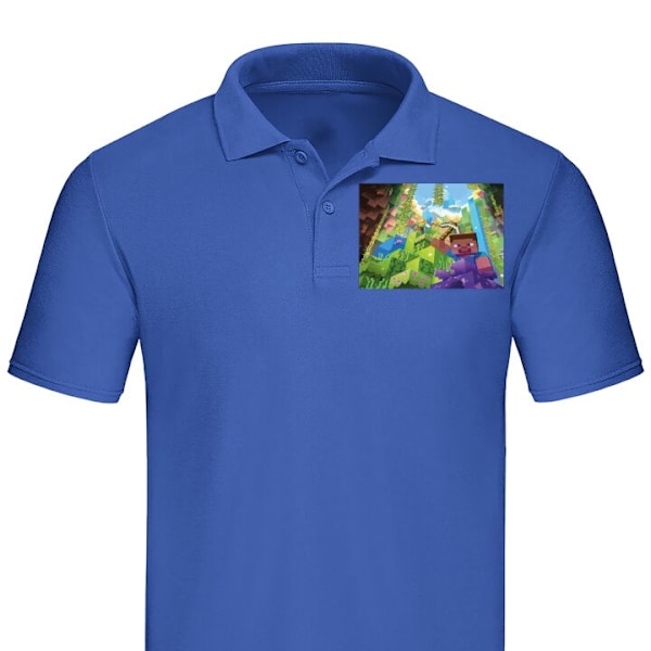 Poloshirt til Voksen | Elegant Poloshirt Minecraft Blå Medium