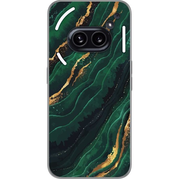 Nothing Phone (2a) Genomskinligt Skal Marmor Guld Grön