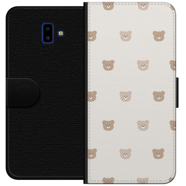 Samsung Galaxy J6+ Lompakkokotelo Teddy-tausta - söpöt teddy