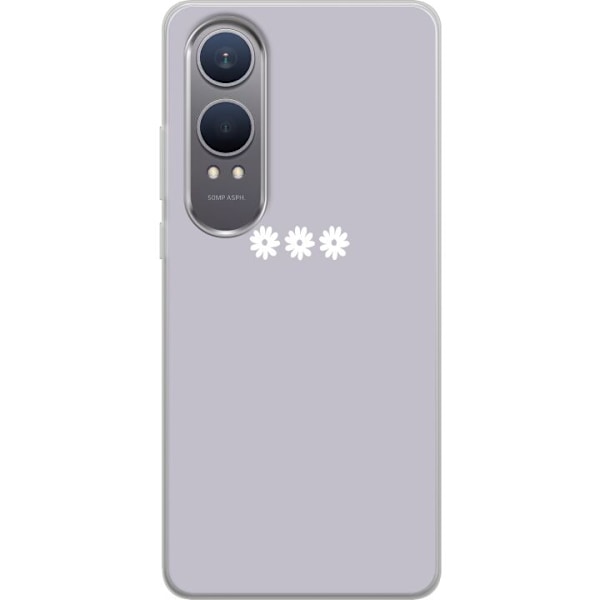 OnePlus Nord CE4 Lite Läpinäkyvä kuori Lila Blomminimalismi