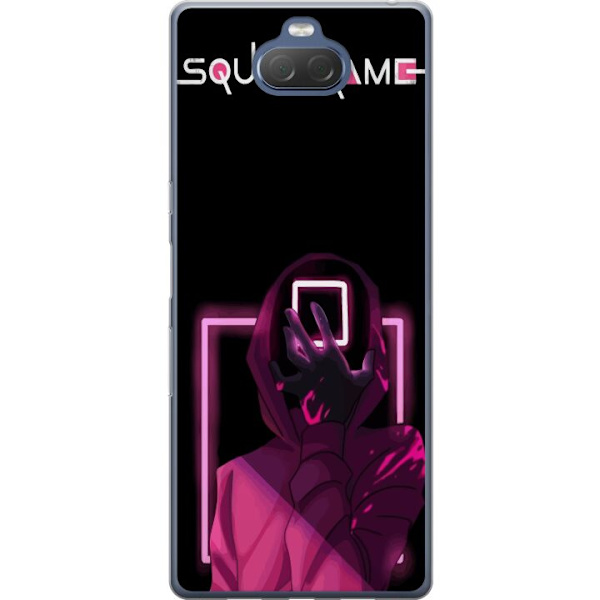 Sony Xperia 10 Plus Läpinäkyvä kuori Squid Game Teema Suosittu Sarja Motiivi Graafinen Ikoninen Suunnittelu Aasialainen Popkulttuuri Jännitys Draa