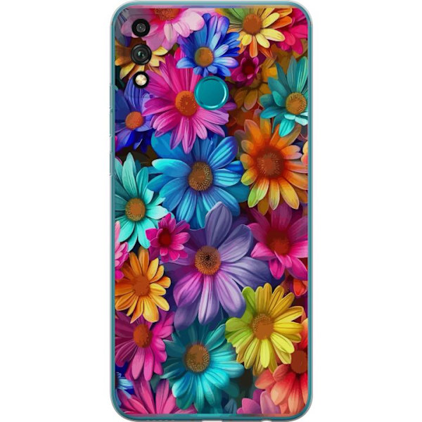 Honor 9X Lite Genomskinligt Skal Gerbera Blommor Färgglad Dekor Blommotiv Populärt Heminredning Färg Rik Väggkonst Design