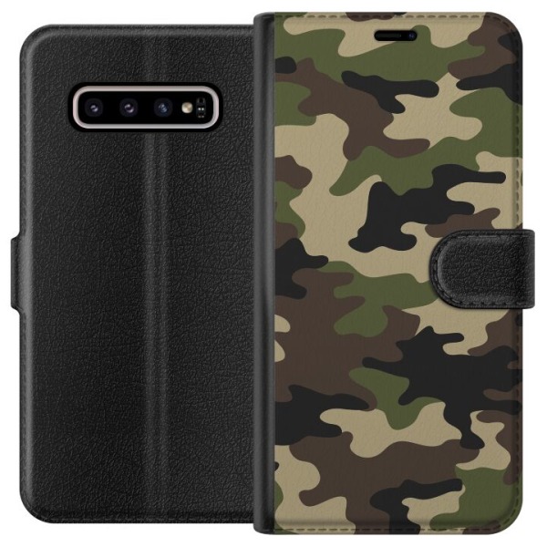 Samsung Galaxy S10+ Tegnebogsetui Skov camo