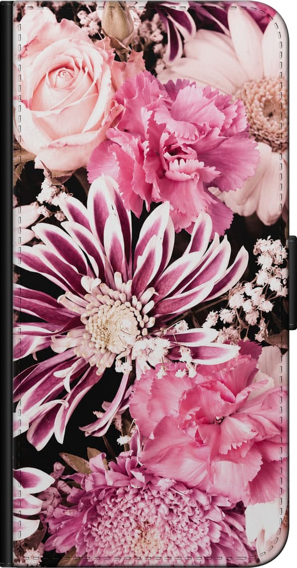 Kompatibelt Lommeboketui til Samsung Galaxy Note20 Ultra Rosa blomster rosa