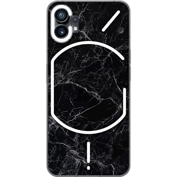 Nothing Phone (1) Gennemsigtig cover Marmor Sort