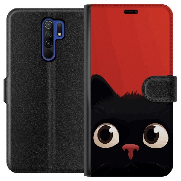 Xiaomi Redmi 9 Lompakkokotelo Leikkisä Kissa