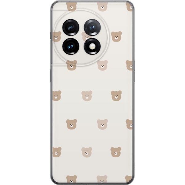 OnePlus 11R Läpinäkyvä kuori Teddy-tausta - söpöt teddyka