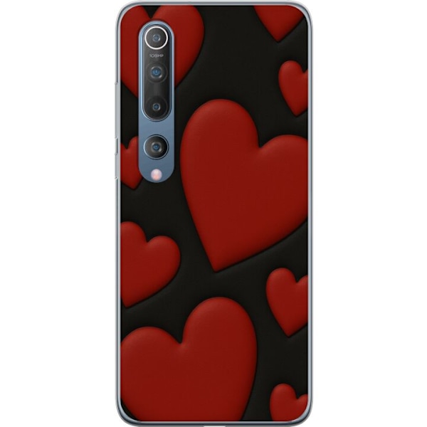 Xiaomi Mi 10 5G Genomskinligt Skal Red Velvet Hearts