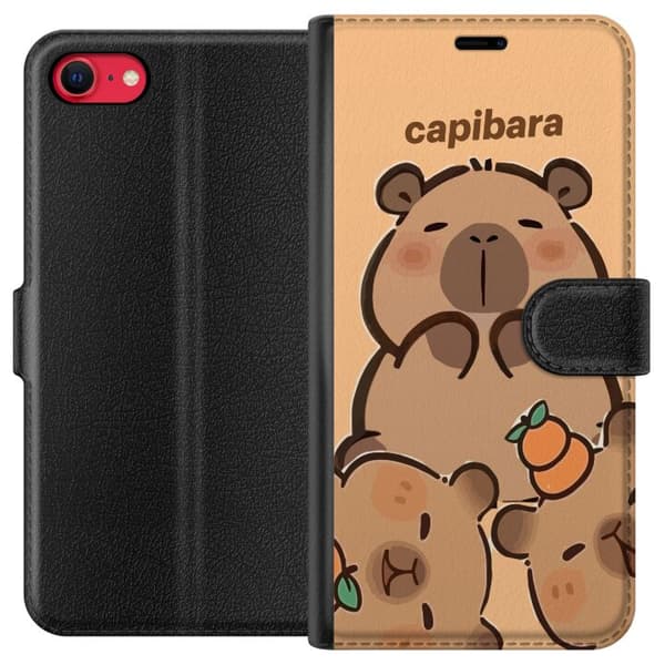 Kompatibel Tegnebogsetui til Apple iPhone 8 Capybara sød figur sød trendy samler