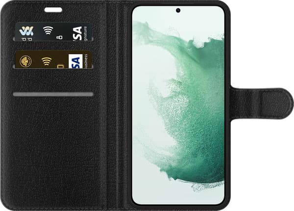 Kompatibel Tegnebogsetui til Samsung Galaxy S22 5G Sort spillehammer - Sort motiv med sort hammer. sort