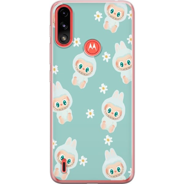 Motorola Moto E7 Power Läpinäkyvä kuori Labubu Candy Vibes