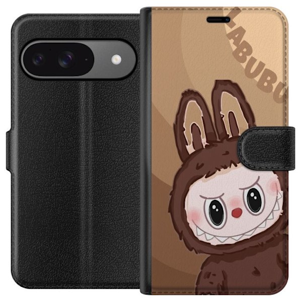 Google Pixel 9 Lompakkokotelo Labubu Pilvipieni - Valkoinen ja