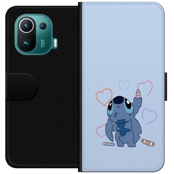 Xiaomi Mi 11 Pro Lompakkokotelo Stitch Sydämet