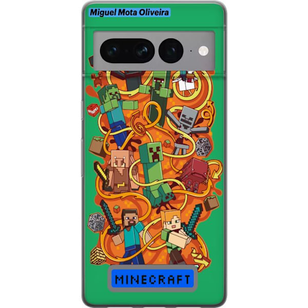 Google Pixel 7 Pro Genomskinligt Skal Minecraft
