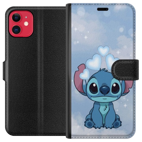Apple iPhone 11 Plånboksfodral Stitch Hoppande Glädje – Rolig Design för Present