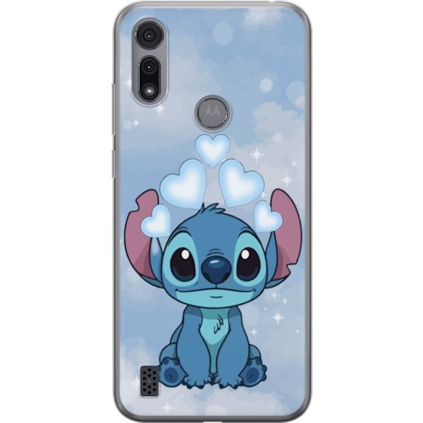 Motorola Moto E6i Genomskinligt Skal Stitch Hoppande Glädje
