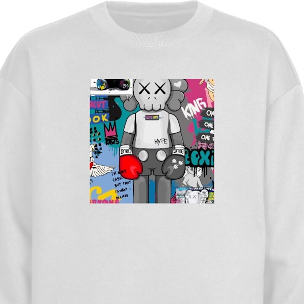 Sweatshirt til Voksne | Klassisk Collegebluse Art hvid XXL