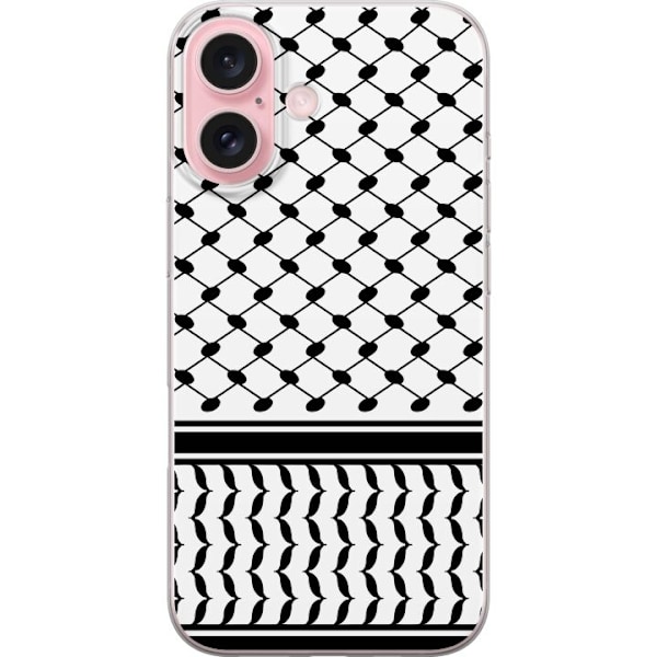 Apple iPhone 16 Gennemsigtig cover Keffiyeh mønster