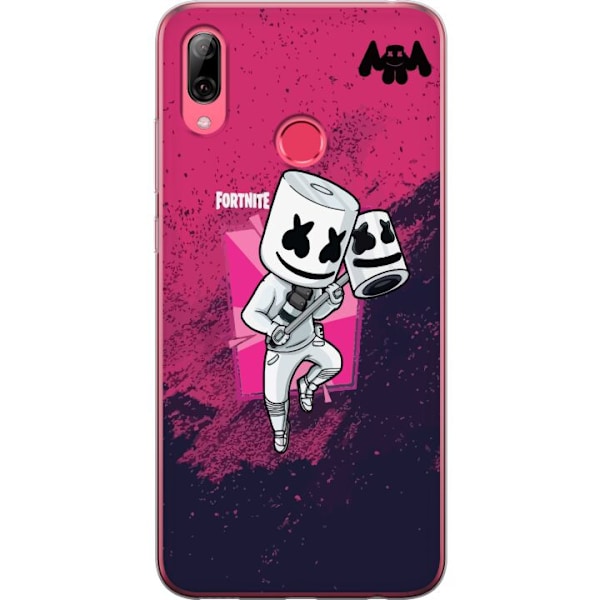 Huawei Y7 (2019) Genomskinligt Skal Marshmello Fortnite Skin Emote Gaming DJ Karaktär Populärt Motiv Barn Ungdom Trend