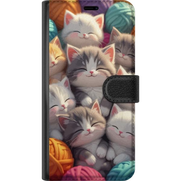 Kompatibelt Lommeboketui til Apple iPhone SE (2020) Sovande kattungar beige