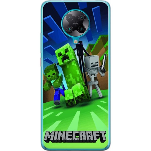 Xiaomi Poco F2 Pro Gennemsigtig cover Minecraft Creeper mobilskal i klassisk grön pixelstil