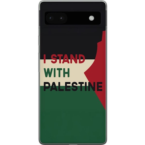 Google Pixel 6a Genomskinligt Skal Stand with Palestine – solidaritetsdesign med starkt budskap