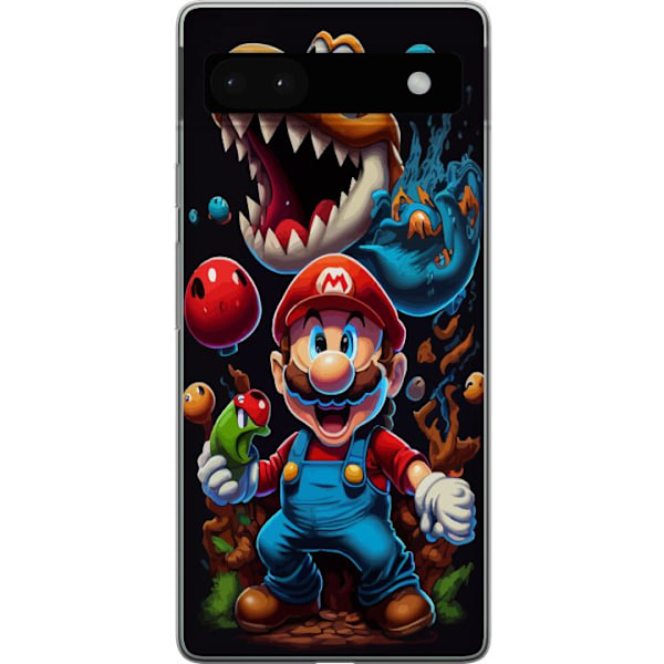 Google Pixel 6a Läpinäkyvä kuori Mario ja ystävät