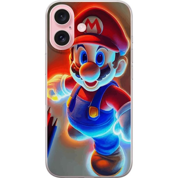 Apple iPhone 16 Läpinäkyvä kuori Super Mario