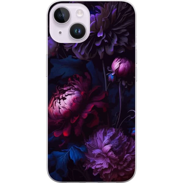 Kompatibelt Mobildeksel til Apple iPhone 14 Lilla Blomster