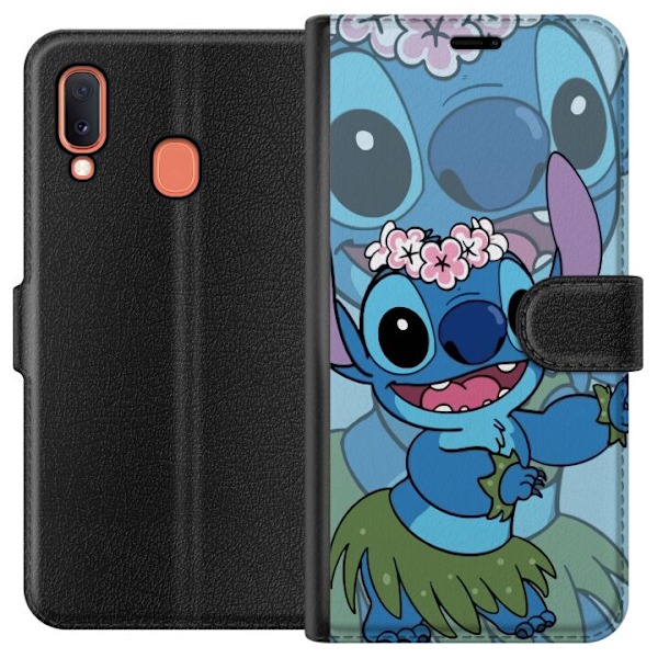 Samsung Galaxy A20e Plånboksfodral Stitch under Stjärnorna