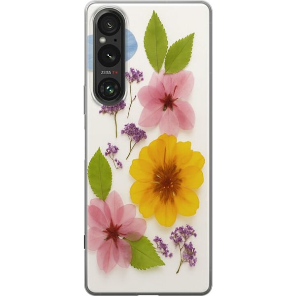Sony Xperia 1 V Läpinäkyvä kuori Painetut kukat
