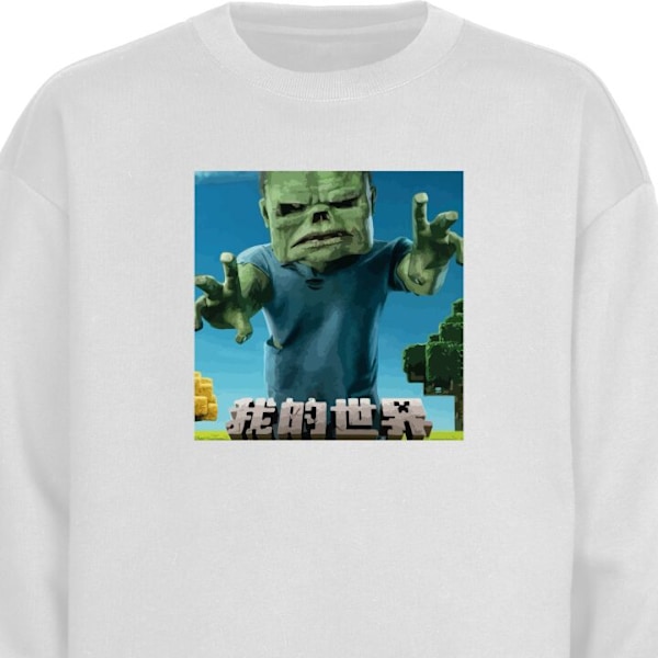 Sweatshirt til Børn | Blød & Klassisk Sweatshirt A Minecraft hvid one size