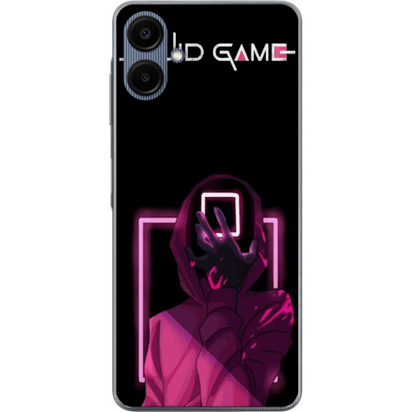 Samsung Galaxy A06 Genomskinligt Skal Squid Game Tema Populär Serie Motiv Grafiskt Ikoniskt Design Asiatisk Popkultur Spänning Drama