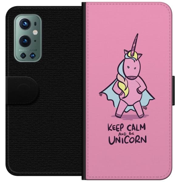 Kompatibelt Plånboksfodral till OnePlus 9 Pro Keep Calm Enhörning