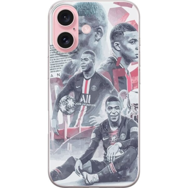 Apple iPhone 16 Läpinäkyvä kuori Kylian Mbappé