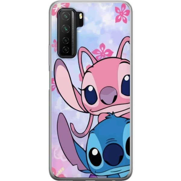 Huawei P40 lite 5G Genomskinligt Skal Stitch & Angel