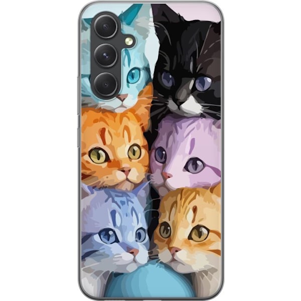 Samsung Galaxy S24+ Gennemsigtig cover Farverige Katte