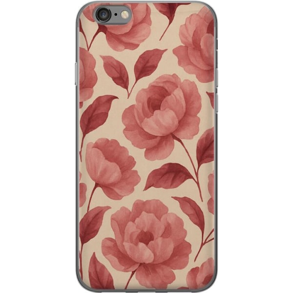Apple iPhone 6 Genomskinligt Skal Rose Bloom