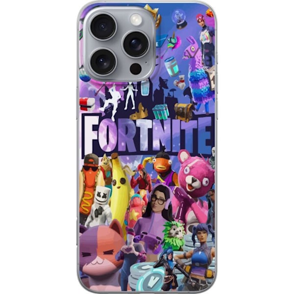 Apple iPhone 16 Pro Max Läpinäkyvä kuori Fortnite Skins Emotes Battle Royale Hahmot Gamer Peliteema Siisti Lapset Nuoret