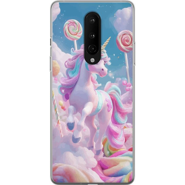 OnePlus 8 Genomskinligt Skal Enhörning Candy Pastell Kawaii Motiv Söt Populär Färg Grafiskt Trend Barn Motiv Fantasy Art