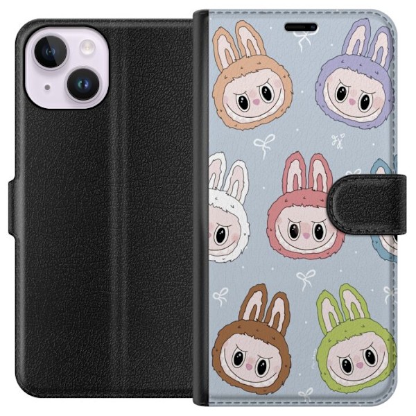 Apple iPhone 15 Tegnebogsetui Labubu Star mønster