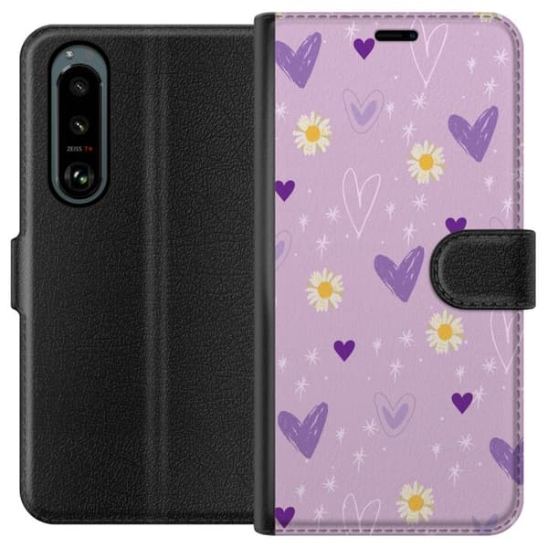 Kompatibel Tegnebogsetui til Sony Xperia 5 III Blomster