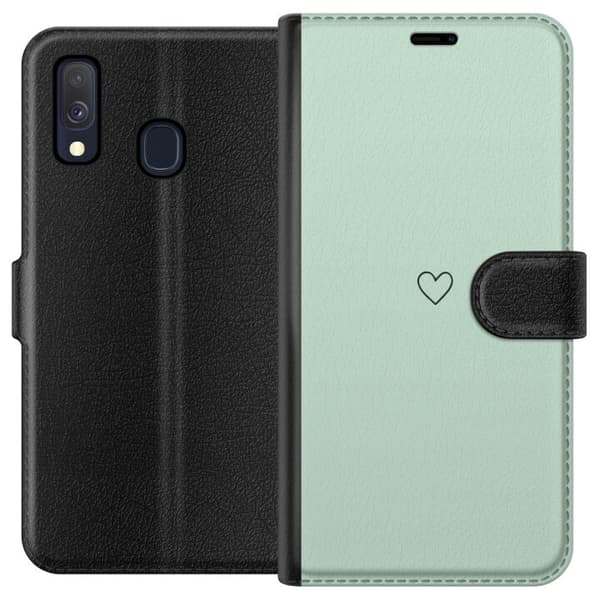 Kompatibel Tegnebogsetui til Samsung Galaxy A40 Enkelt Hjerte