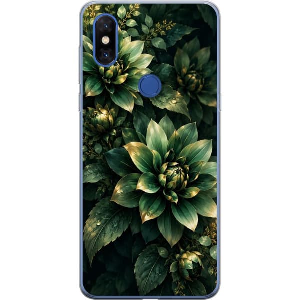 Kompatibelt Mobildeksel til Xiaomi Mi Mix 3 Grønne georginer grønn