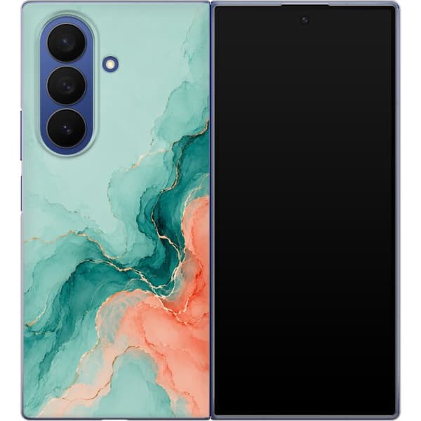 Kompatibelt Mobildeksel til Samsung Galaxy Z Fold7 Turkis hjerte turkis