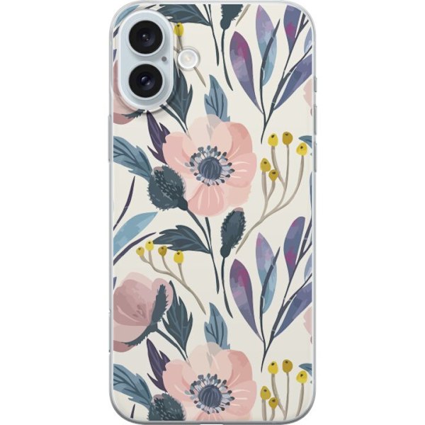 Apple iPhone 16 Plus Gennemsigtig cover Blomsterlykke