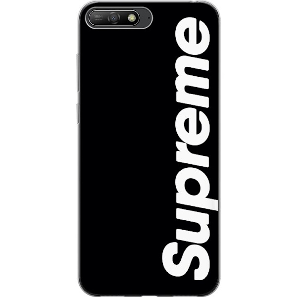 Huawei Y6 (2018) Läpinäkyvä kuori Supreme Musta Valkoinen Streetwear Suunnittelu Klassinen Muoti-ikoni Trendi Urbani Tyyli Graafinen Motiivi Suosit