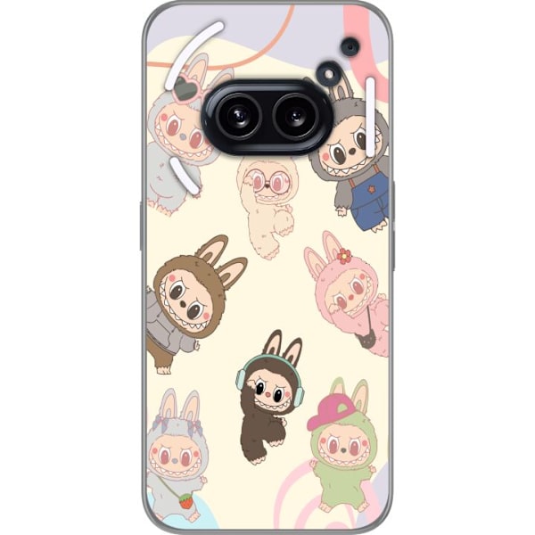 Nothing Phone (2a) Plus Genomskinligt Skal Labubu Pop Mart Kollektion Motiv Figur Samling Design Populärt Art Toy Pop Mart Kreativ Grafiskt